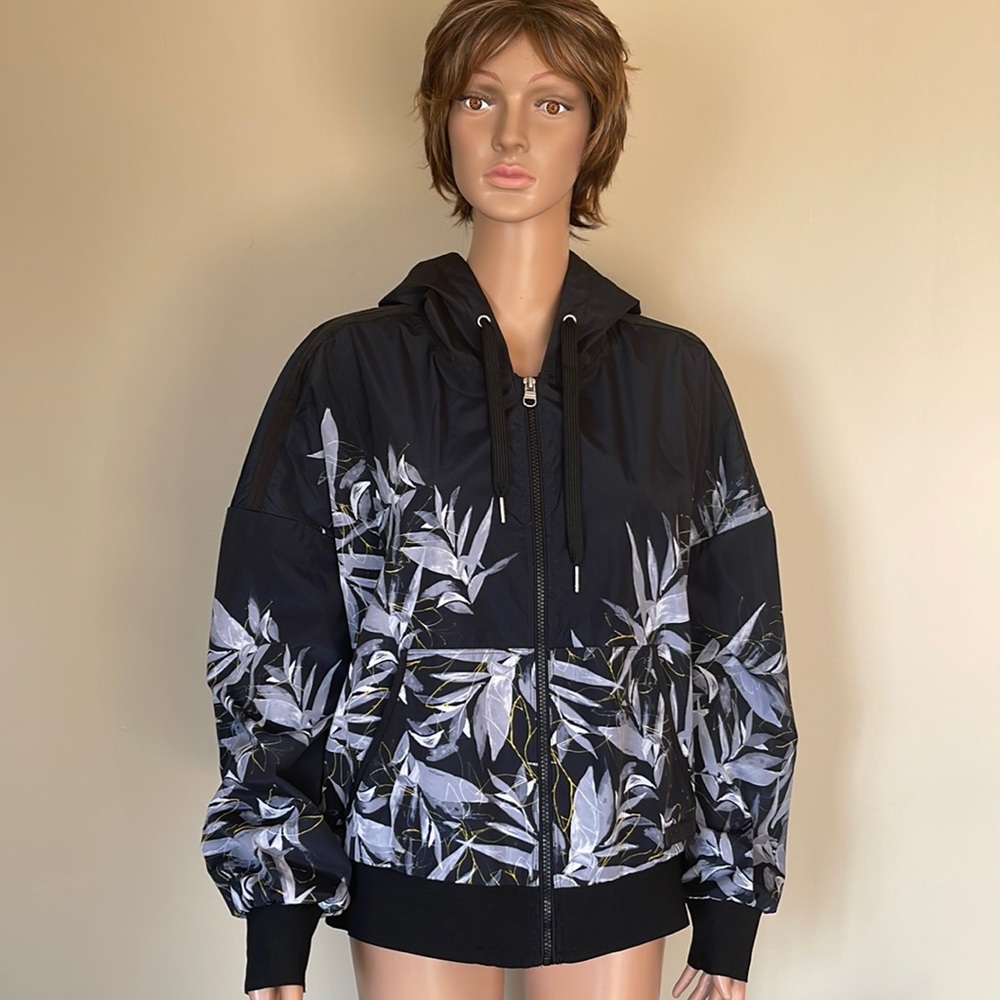 CALVIN KLEIN PERFORMANCE | Black & Grey Floral Windbreaker Jacket ~ Size XL